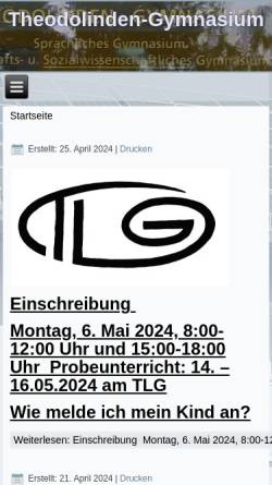 Vorschau der mobilen Webseite tlg.musin.de, Theodolinden-Gymnasium München