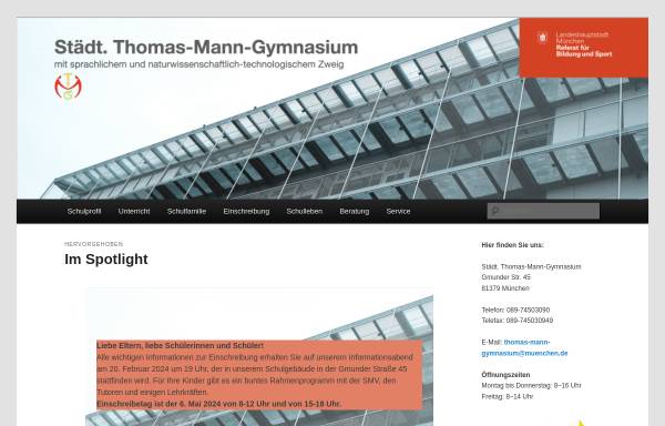 Vorschau von tmg.musin.de, Thomas-Mann-Gymnasium