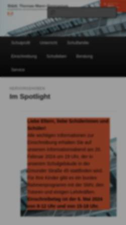 Vorschau der mobilen Webseite tmg.musin.de, Thomas-Mann-Gymnasium