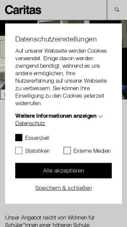 Vorschau der mobilen Webseite www.junges-wohnen.at, Schüler- und Studentenheim Guter Hirte
