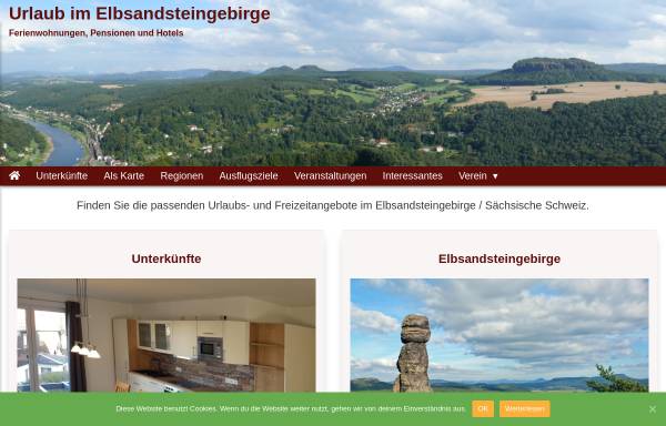 Vorschau von www.tourismusverein-elbsandsteingebirge.de, Tourismusverein Elbsandsteingebirge / Sächsische Schweiz