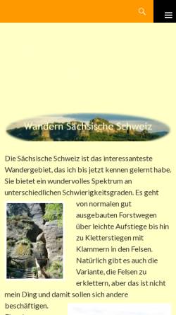 Vorschau der mobilen Webseite www.wandern-saechsische-schweiz.de, Wandern in der Sächsischen Schweiz