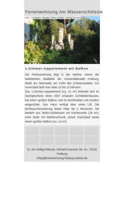 Vorschau der mobilen Webseite www.ferienwohnung-freiburg-wiehre.de, Ferienwohnung Freiburg Wiehre