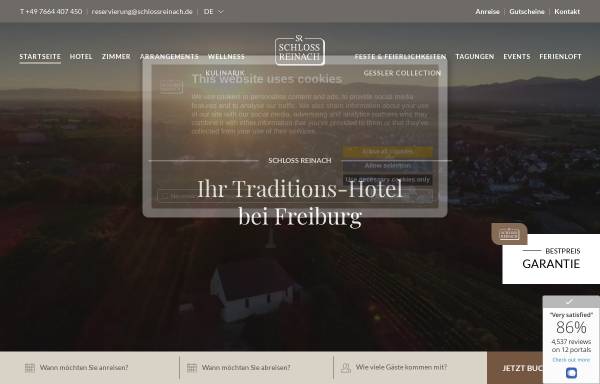 Vorschau von www.schlossreinach.de, Hotel Schloss Reinach