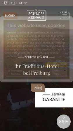 Vorschau der mobilen Webseite www.schlossreinach.de, Hotel Schloss Reinach