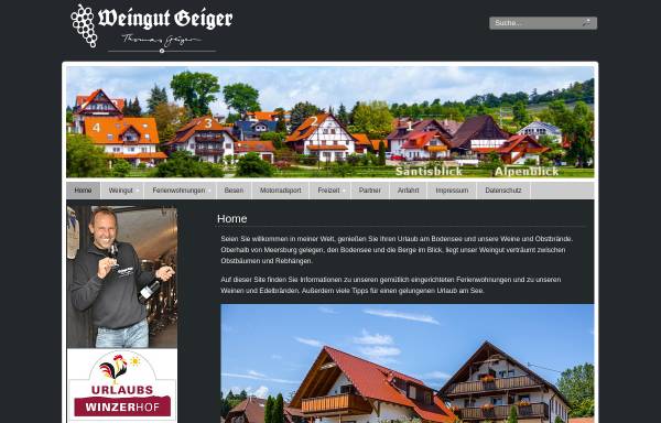 Vorschau von www.weingut-geiger.de, Ferienwohnungen Weingut Geiger