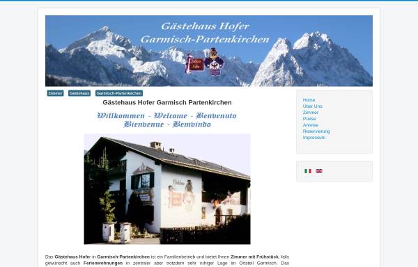 Vorschau von www.gaestehaus-hofer.de, Gästehaus Andreas Hofer