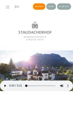 Vorschau der mobilen Webseite www.staudacherhof.de, Hotel Staudacherhof