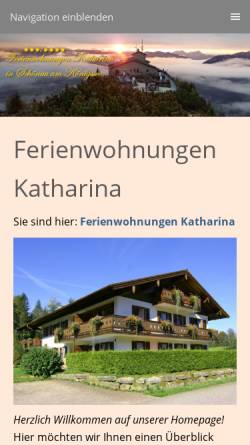 Vorschau der mobilen Webseite fewo-katharina.de, Ferienwohnungen Katharina