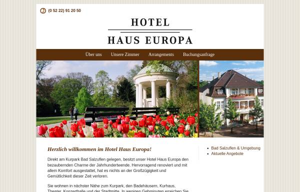 Vorschau von www.hotel-haus-europa.de, Haus Europa