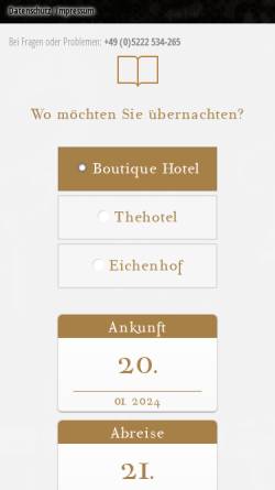 Vorschau der mobilen Webseite www.hof-hotels.de, Hotel Lippischer Hof und Antik-Hotel Eichenhof