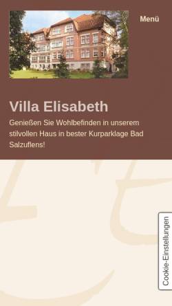 Vorschau der mobilen Webseite www.villaelisabeth.de, Villa Elisabeth