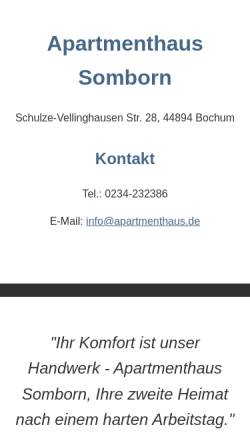 Vorschau der mobilen Webseite www.apartmenthaus.de, Apartmenthaus Somborn