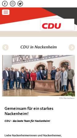 Vorschau der mobilen Webseite www.cdu-nackenheim.de, CDU Nackenheim