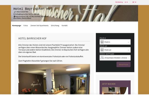Vorschau von www.bayrischer-hof-krefeld.de, Hotel Bayrischer Hof Krefeld