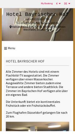Vorschau der mobilen Webseite www.bayrischer-hof-krefeld.de, Hotel Bayrischer Hof Krefeld