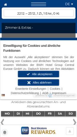 Vorschau der mobilen Webseite www.bestwestern.de, Best Western Crown Hotel Mönchengladbach
