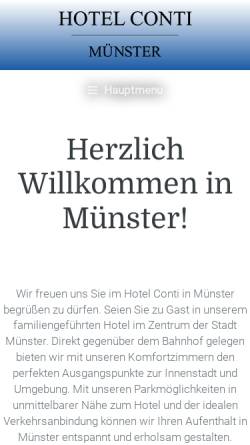 Vorschau der mobilen Webseite www.hotel-conti-muenster.de, Hotel Conti & Hotel Europa