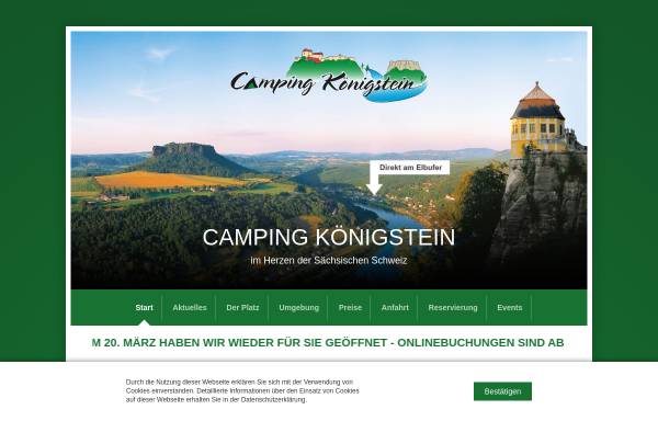 Vorschau von www.camping-koenigstein.de, Camping Königstein