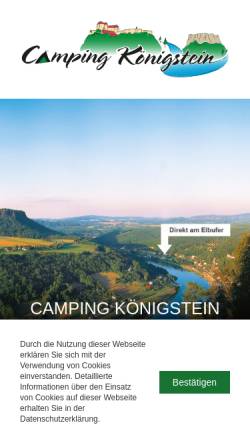 Vorschau der mobilen Webseite www.camping-koenigstein.de, Camping Königstein