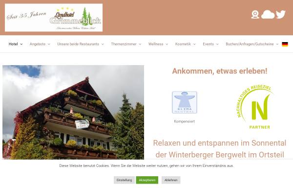 Vorschau von www.grimmeblick.de, Landhotel Grimmeblick