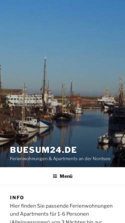 Vorschau der mobilen Webseite www.buesum24.de, Appartement und Ferienwohnung in Büsum