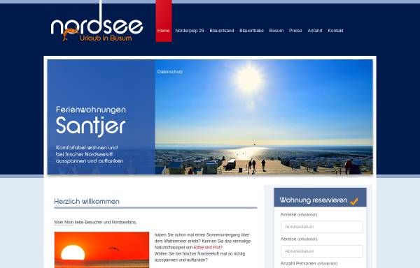 Vorschau von www.nordseeurlaub-buesum.de, Ferienwohnungen Inge und Günter Santjer