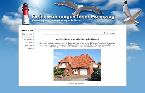 Vorschau von www.moneweg.de, Ferienwohnungen Irene Moneweg