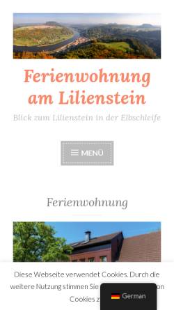 Vorschau der mobilen Webseite www.fewo-lilienstein.de, Ferienwohnung Schönfelder