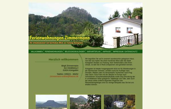 Vorschau von www.saechsische-schweiz-touristik.de, Ferienwohnungen Birgit Zimmermann