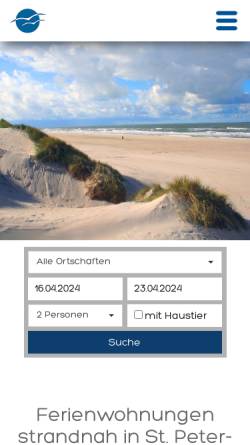 Vorschau der mobilen Webseite www.luna-appartements.de, Ferienwohnungen in St. Peter-Ording