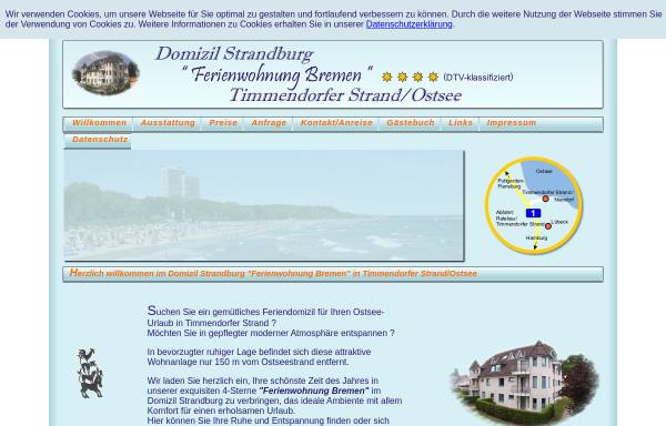 Vorschau von www.domizil-strandburg.de, Domizil Strandburg