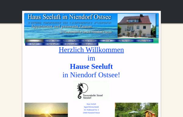 Vorschau von www.niendorfostsee.de, Ferienhaus Seeluft Familie Kleinschmidt