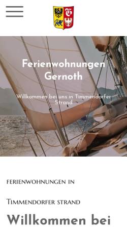 Vorschau der mobilen Webseite www.urlaub-in-timmendorfer-strand.de, Ferienwohnung Alfons Gernoth