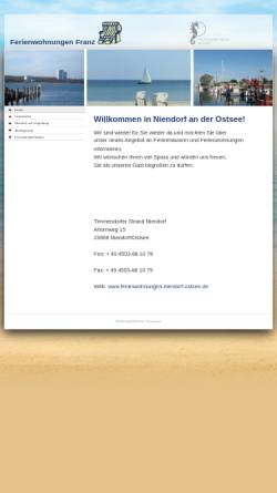 Vorschau der mobilen Webseite www.ferienwohnungen-niendorf-ostsee.de, Ferienwohnung Silvia und Peter Franz