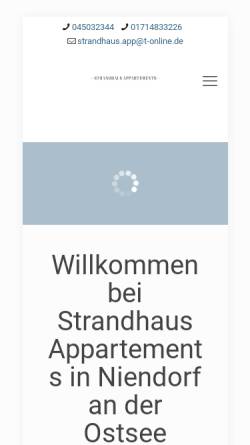 Vorschau der mobilen Webseite www.strandhausapp.de, Strandhaus Appartement GmbH