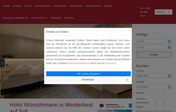 Vorschau von www.hotel-wuenschmann.de, Hotel Wünschmann