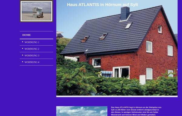 Vorschau von www.atlantis-hoernum.de, Ferienwohnung-Sylt-Atlantis.de