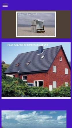 Vorschau der mobilen Webseite www.atlantis-hoernum.de, Ferienwohnung-Sylt-Atlantis.de