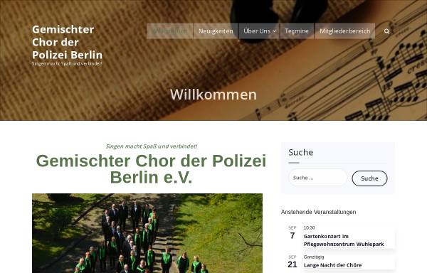Vorschau von www.gemischter-chor-berlin.de, Gemischter Chor der Polizei Berlin