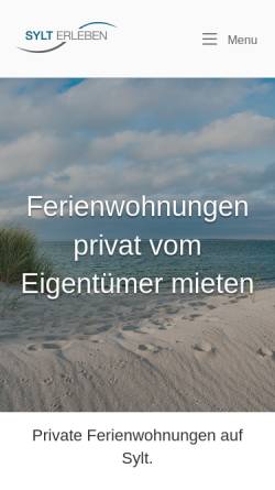 Vorschau der mobilen Webseite www.ferienwohnungenaufsylt.de, Traumferien Sylt
