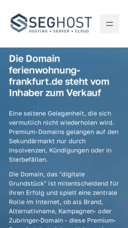 Vorschau der mobilen Webseite www.ferienwohnung-frankfurt.de, Ferienwohnung am Berger Markt