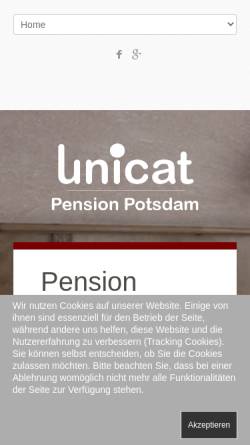 Vorschau der mobilen Webseite www.pension-unicat.de, Pension Unicat