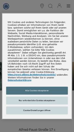 Vorschau der mobilen Webseite vertretung.allianz.de, Allianz Versicherung und Baufinanzierung - Jens Schmidt