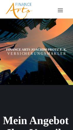 Vorschau der mobilen Webseite finance-arts.de, Finance Arts Joachim Protz e.K.