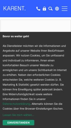 Vorschau der mobilen Webseite www.karent.de, Karent Beratungs- und Vermittlungs GmbH