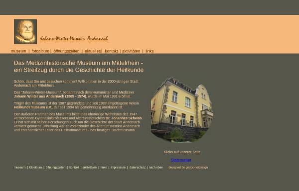 Vorschau von www.heilkunde-museum.de, Johann-Winter-Museum