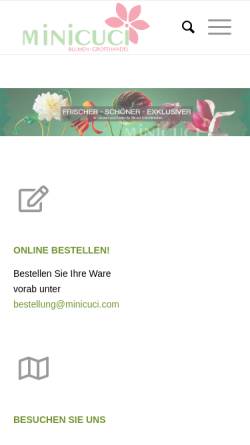 Vorschau der mobilen Webseite www.minicuci.com, Minicuci Blumen-Großhandel
