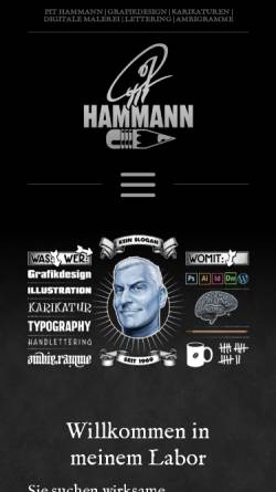 Vorschau der mobilen Webseite www.pithammann.de, Pit Hammann Artwork