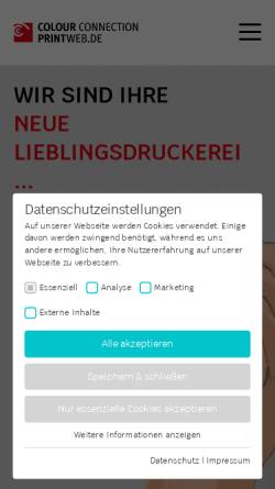 Vorschau der mobilen Webseite www.printweb.de, Printweb Digitaldruck